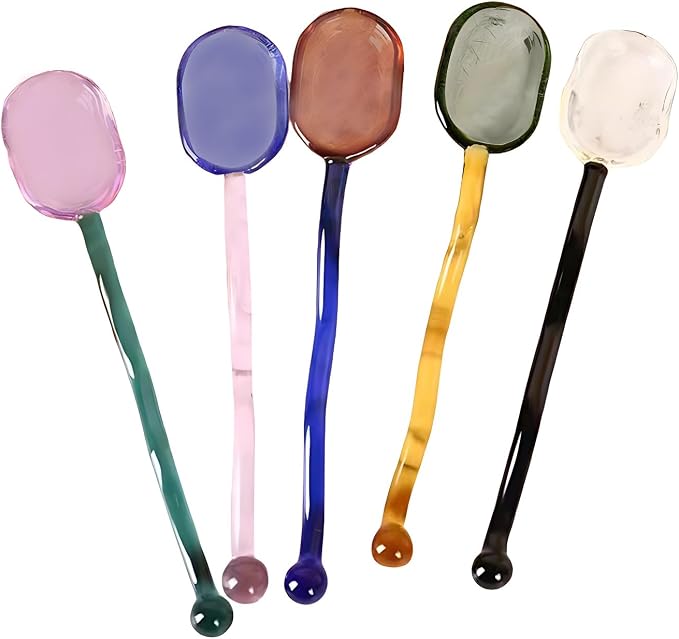 5 Pieces Glass Spoons by Turbokey