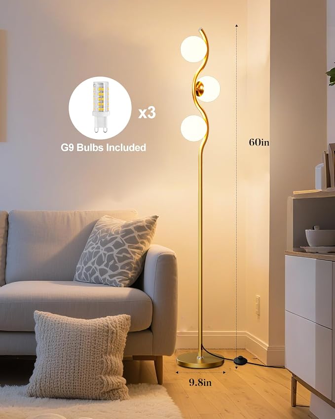 Lightdot Globe Floor Lamp for Living Room Mid Century Modern Floor Lamps - Image 3