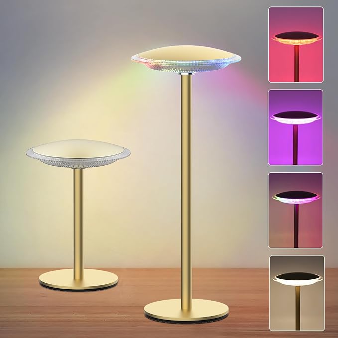 LED Cordless Table Lamp Rechargeable Battery Desk lamp, Brightness Dimmable by Qeeanmo