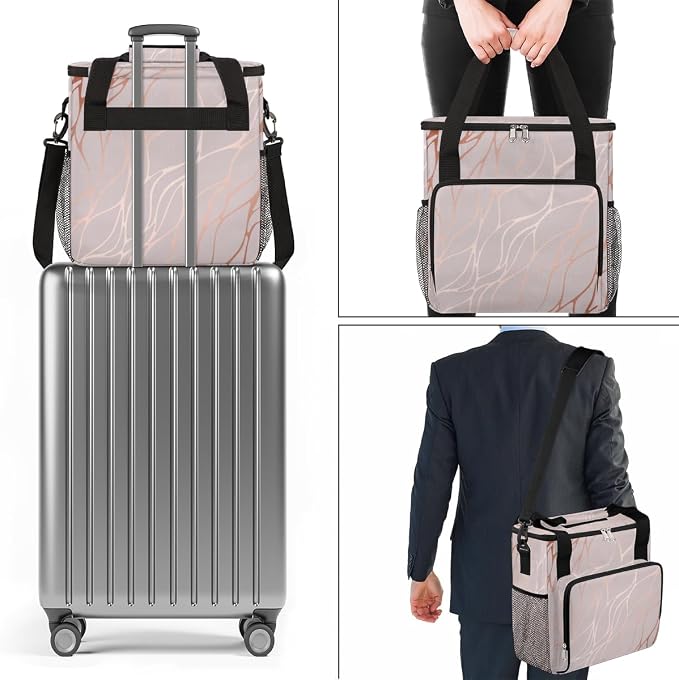Abstract Rose Gold Marble Coffee Maker Carring Bag Travel Storage Tote Bag - Image 7
