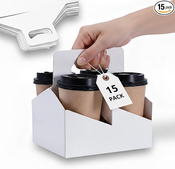 15 Pack 4-Cup Drink Carriers by Brillantreal