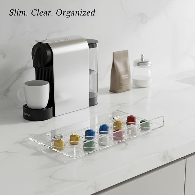 Slim Coffee Pod Organizer, Space-Saving Display Rack, 13.1 x 5.1 x 0.4 Inches - Image 3