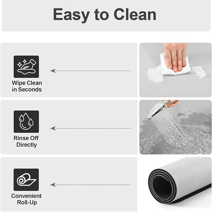 Ecotrim Absorbent Coffee Mat, Stain Hiding PU Leather Surface, Non-Slip Natural - Image 3
