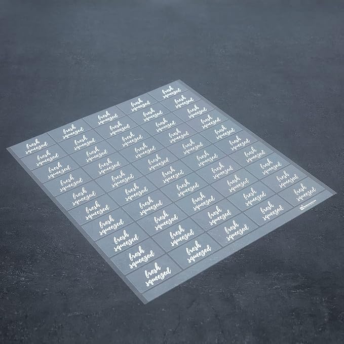 Restaurantware Label Tek 1.9 x 1 Inch Squeezed Juice Bottle Labels, 100 - Image 11