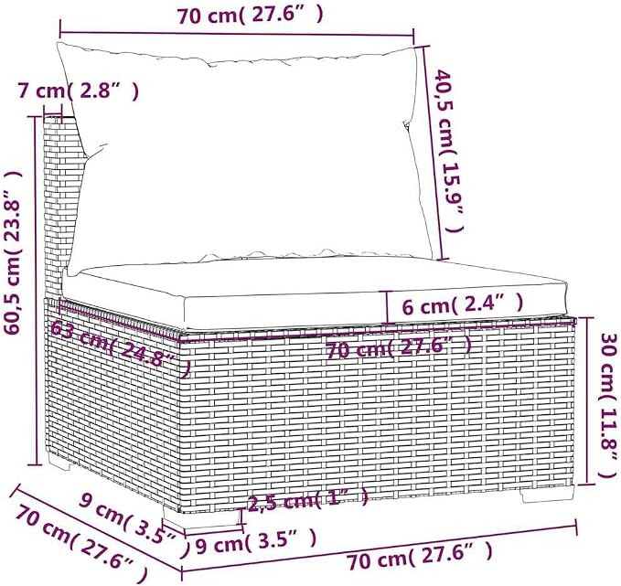 5 Piece Garden Lounge Set, Modular Patio Conversation Furniture Set - Image 7