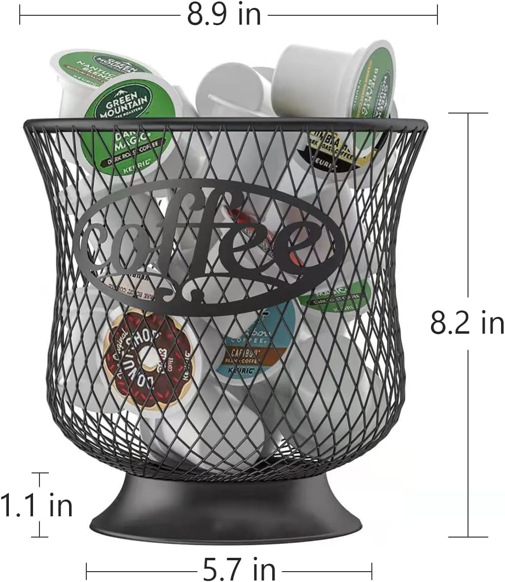 Coffee Pod Holder, Large K Cup Organizer, Large Capacity K Cup Storage for Keuring Espresso Capsule Coffee Creamer, Easy to Refill and Organize for Cafe Bar, Coffee Bar Decor