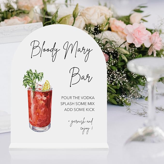 Bloody Mary Bar Sign Bridal Bruch Bloody Mary Cocktail Sign Cocktail Bar - Image 6