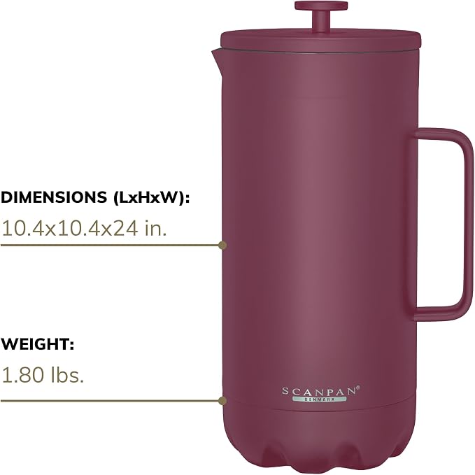 Scanpan TO GO French Press Coffee Maker 1.0L + 4 Vacuum Cups 250 mL - Image 3