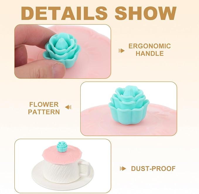 uxcell 3pcs Silicone Cup Lid, Universal Mug Covers - Image 3