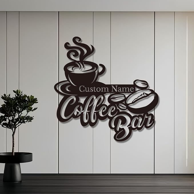Personalized Coffee Bar Sign, Custom Metal Wall Art - Image 6