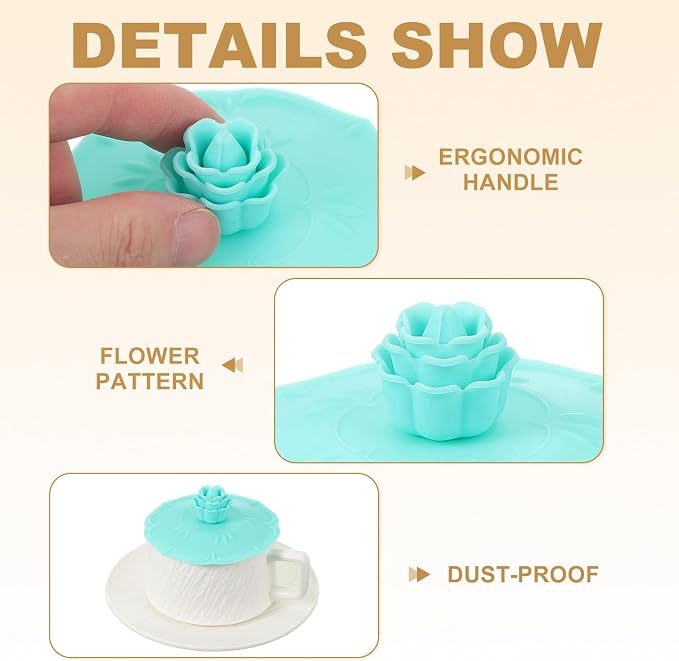 uxcell 3pcs Silicone Cup Lid, Universal Mug Covers - Image 3