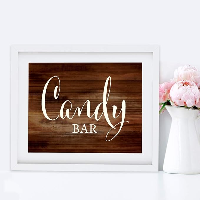 Andaz Press Wedding Party Signs, Rustic Wood Print, 8.5x11 inch, Candy Bar - Image 5