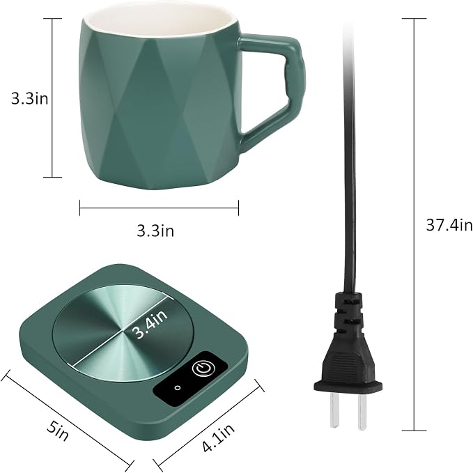 Electric Coffee Warmer with Ceramic Mug, 131 Fahrenheit Temperature Control - Image 7