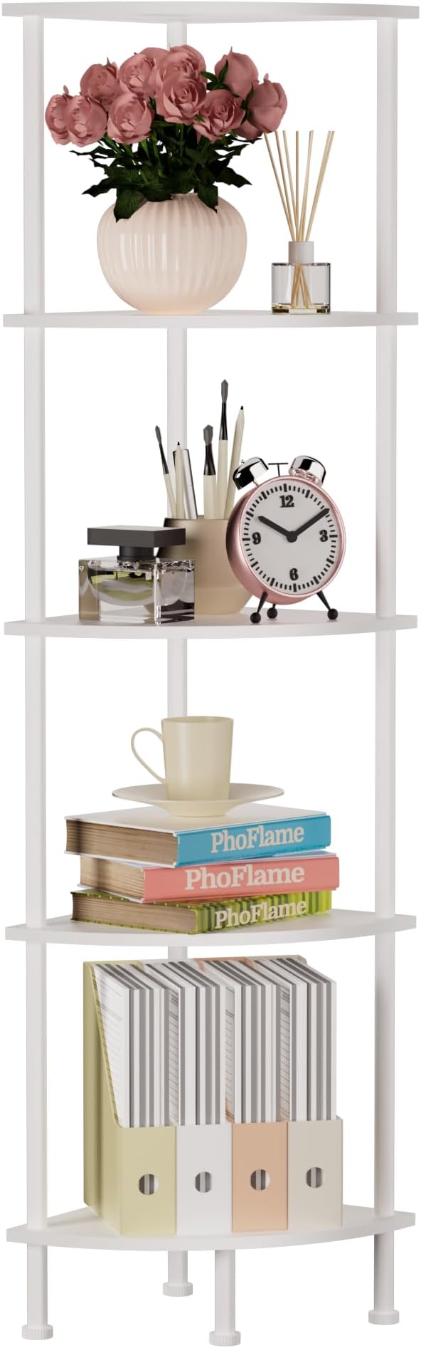 5-Tier Corner Shelf Stand, Tall Display Shelf, Plant Stand, Storage Standing by PhoFlame