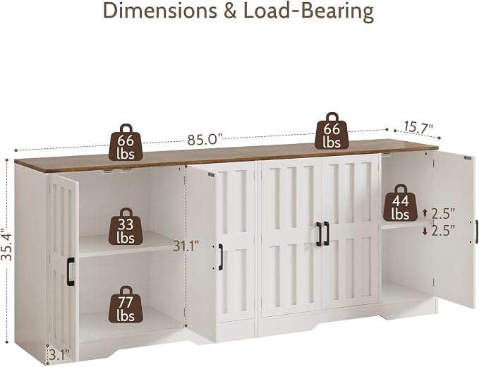 Modern Farmhouse Buffet Cabinet - Image 2