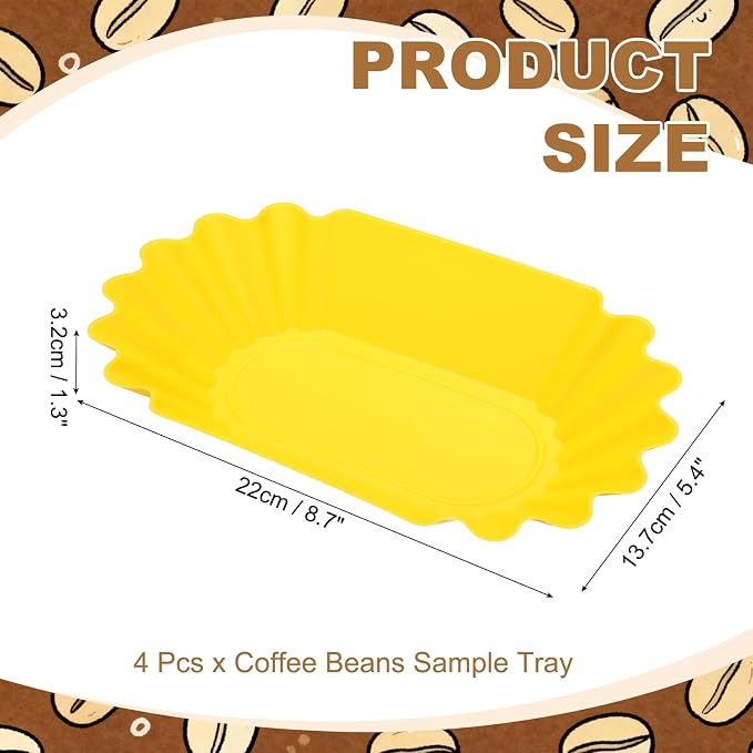uxcell 4Pcs Coffee Beans Sample Tray, 450g Coffee Beans Display Dish Reusable - Image 2