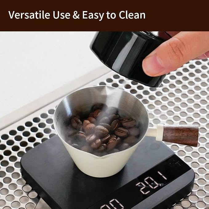 watchget Stainless Steel Espresso Cups, Double Spout & Dual Scale Measuring Cup - Image 7