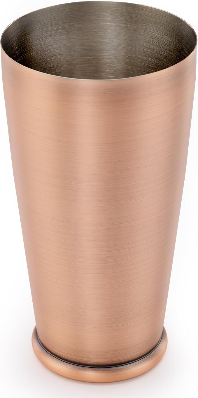 Barfly Cocktail Shaker with Weighted Bottom, Deluxe 28 oz, Antique Copper - Image 2