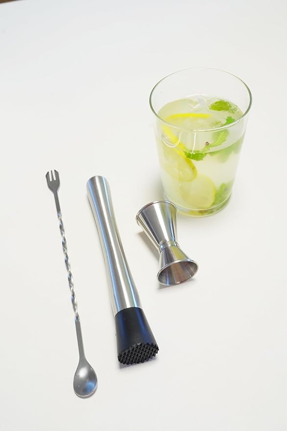 Professional Bar Tools Set, 8-inch Stainless Steel Muddler, 10-inch Mixing Spoon - Image 7