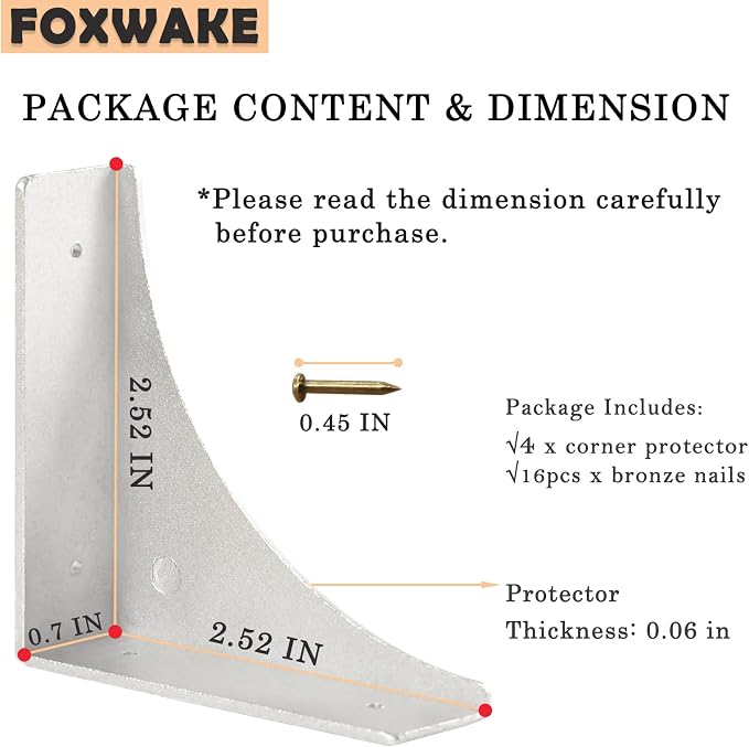 Metal Corner Guard for Furniture Decorative Table Corner Protectors 2.56'' Box - Image 4
