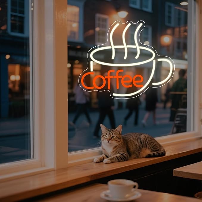 Coffee Neon Sign, Warm White Dimmable LED Light Signs - Image 2