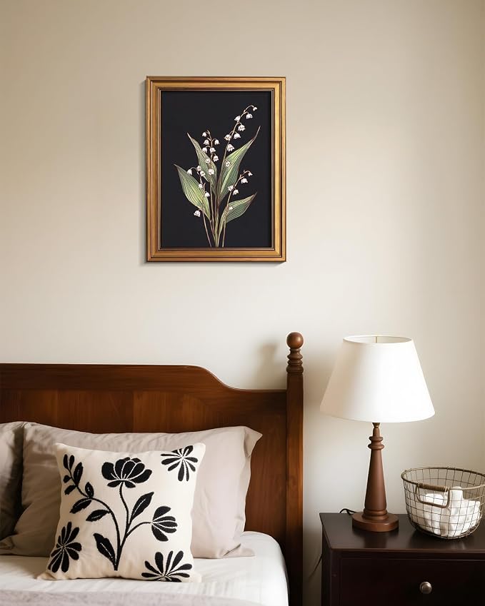 ARPEOTCY Gold Framed Canvas Wall Art, 12x16 Inch Vintage Botanical Floral Art - Image 4