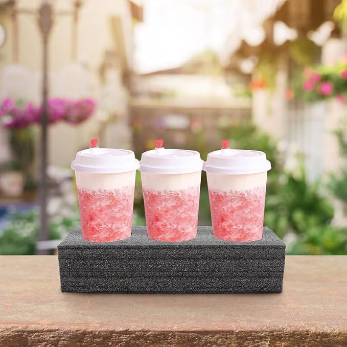 VOSAREA 4pcs Foam Cup Holder 11.79 Inch Pearl Wool Drink Carrier, Takeout Cup - Image 4