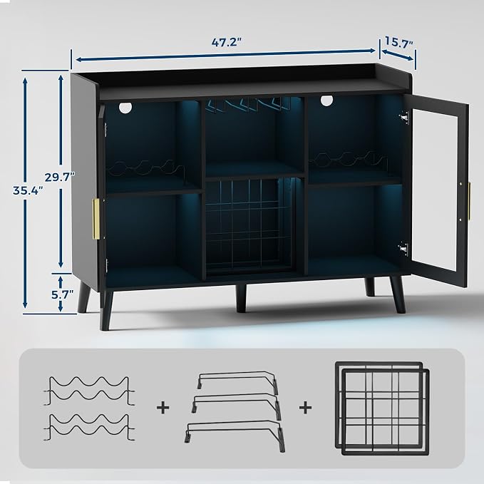 Garvee Modern Wine Bar Cabinet - Image 2