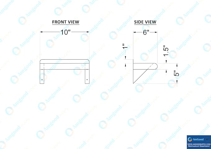 AmGood 6 in. x 10 in. Stainless Steel Wall Shelf | NSF | Metal Shelving | Garage - Image 5