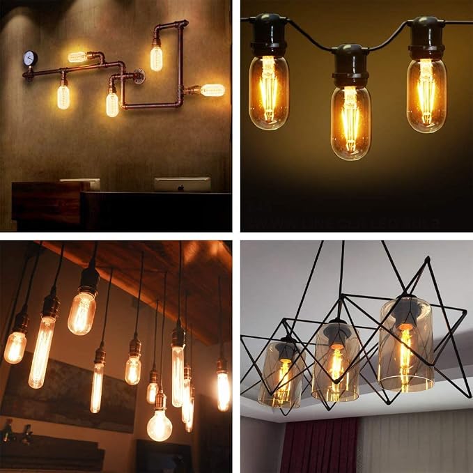 LEOOLS Dimmable E26 led Bulb 8W Equal 75 watt Vintage LED Edison Bulb Clear - Image 7