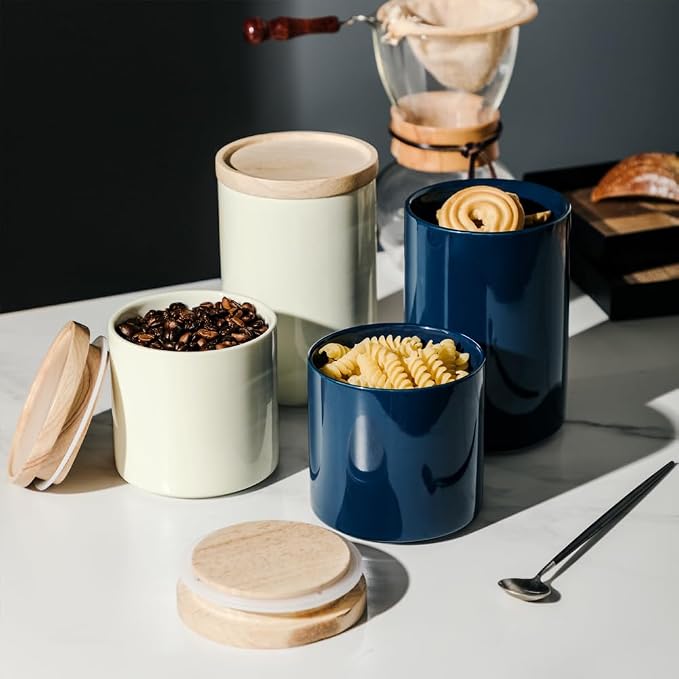 Sweejar Kitchen Canisters Ceramic Food Storage Jar, Stackable Containers - Image 3