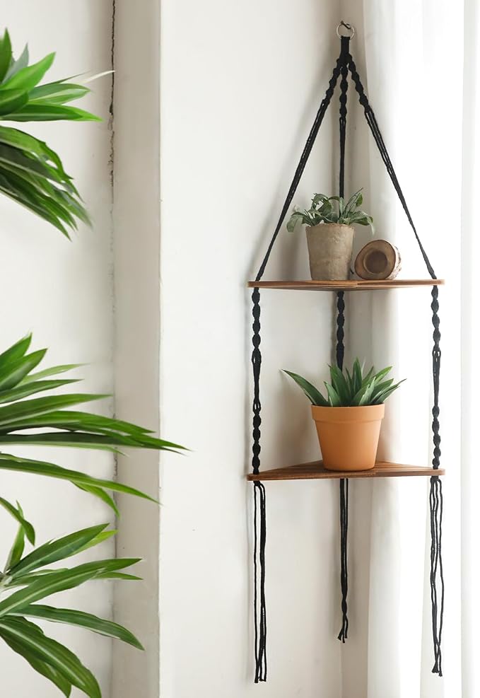Artilady Macrame Corner Shelf Wall Hanging by Artilady