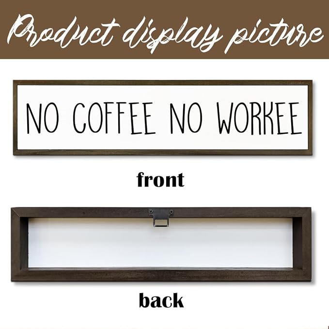 Funny Coffee Signs Decor, Funny Offices Decor, Coffees Work Humor Wood Signs - Image 3