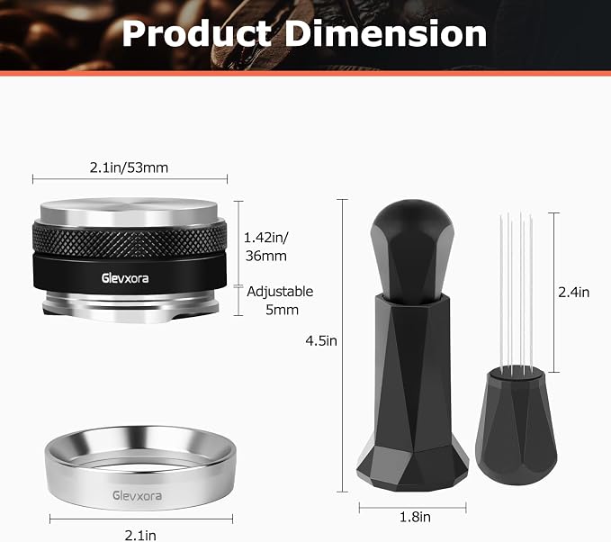 54mm Espresso Accessories Kit | 2-in-1 Distributor and Tamper, WDT Espresso - Image 2