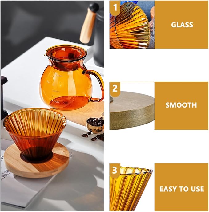Toyvian High Borosilicate Glass Pour-over Coffee Funnel - Image 5