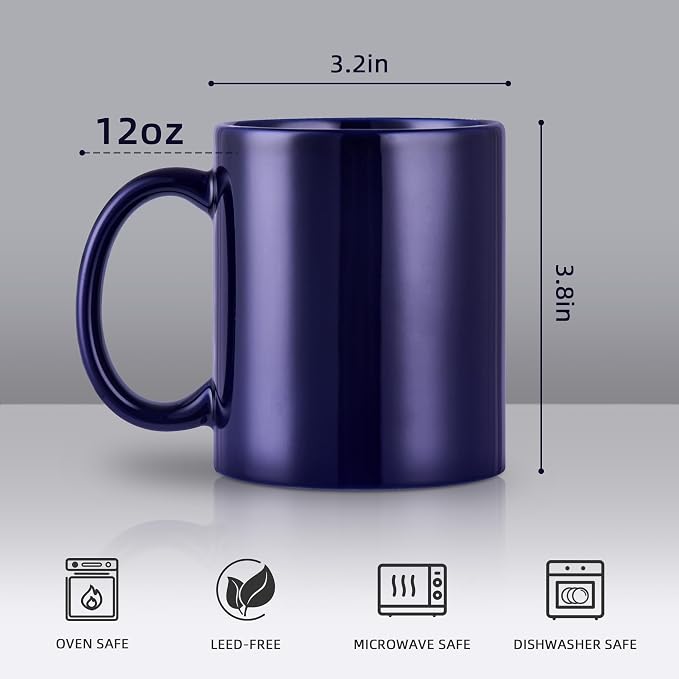 BYCNZB 12oz coffee mug set of 6 Coffee Mugs - Image 2