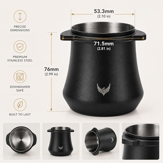 Coffee Dosing Cup 54mm for Breville – Black Stainless Steel Espresso Bean - Image 5