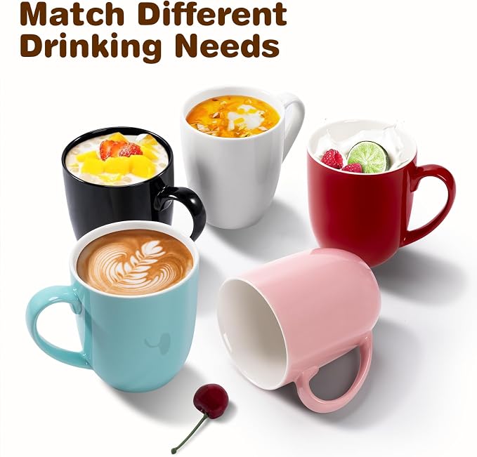 Urbanstrive 16 oz Large Coffee Mugs Set of 6 Ceramic Coffee Mug White Coffee - Image 7