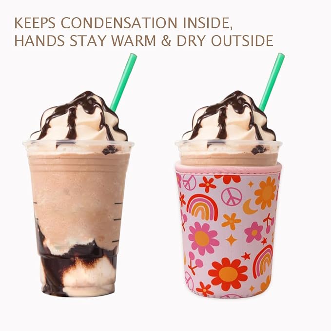 Reusable Insulated Neoprene Iced Coffee Cup Sleeve, Durable Drink Sleeve - Image 6