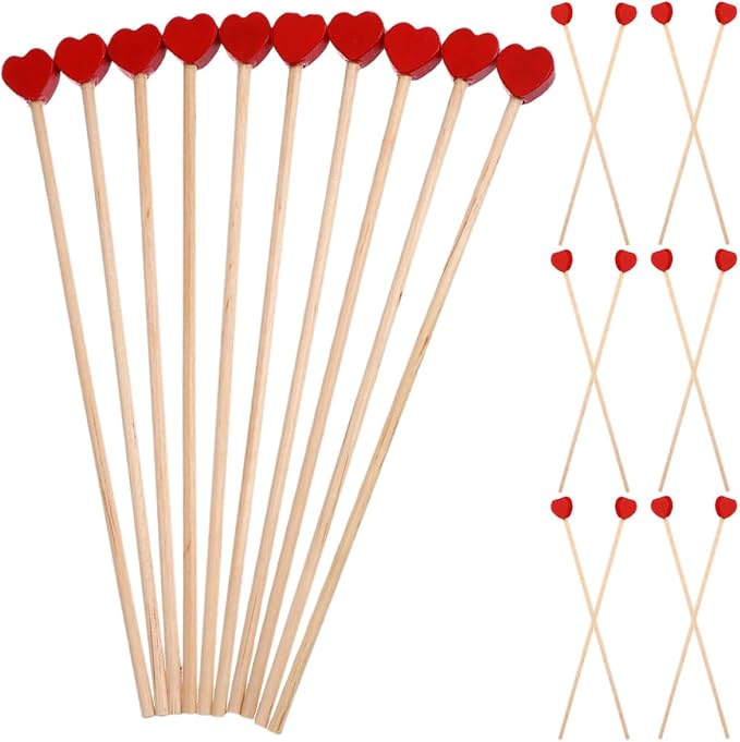 LIFKOME 200pcs Valentine Drink Garnish Wooden Stir Sticks Honey Stick Espresso by LIFKOME