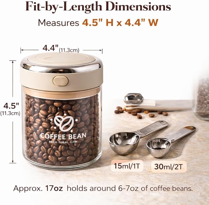 FUYIHGL® 2PCS Glass Coffee Bean Storage Canister - Image 3