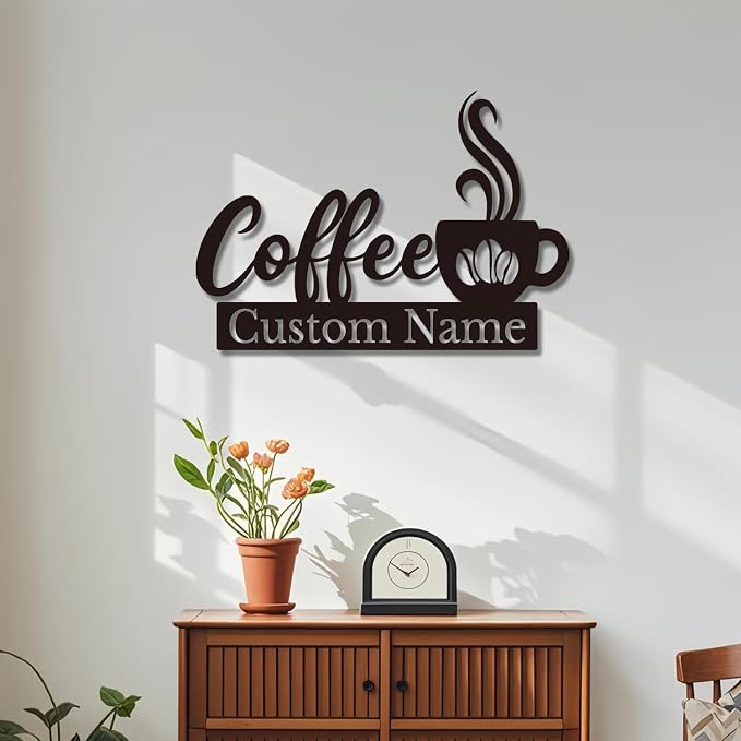 Personalized Coffee Bar Sign, Custom Metal Wall Art - Image 4