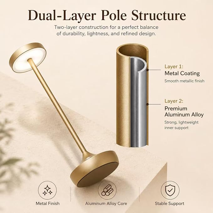 Rechargeable Cordless Table Lamps, 6000mAh Portable LED light, Battery Operated - Image 6