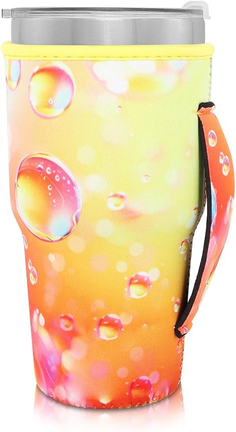 Reusable Iced Coffee Cup Sleeve Neoprene Insulated Sleeves Cup Holder - 32oz by AJLTPA