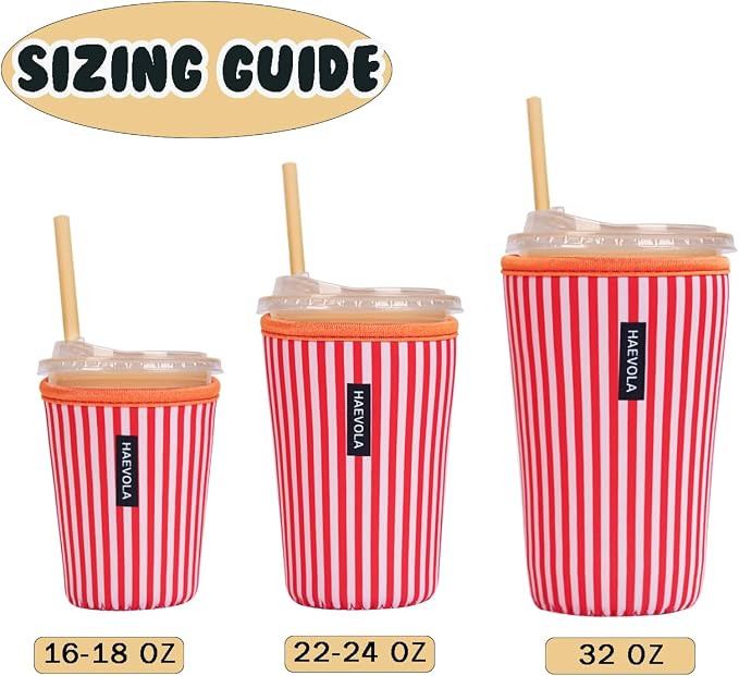 Reusable Insulated Neoprene Iced Coffee Cup Sleeve, Durable Drink Sleeve - Image 5