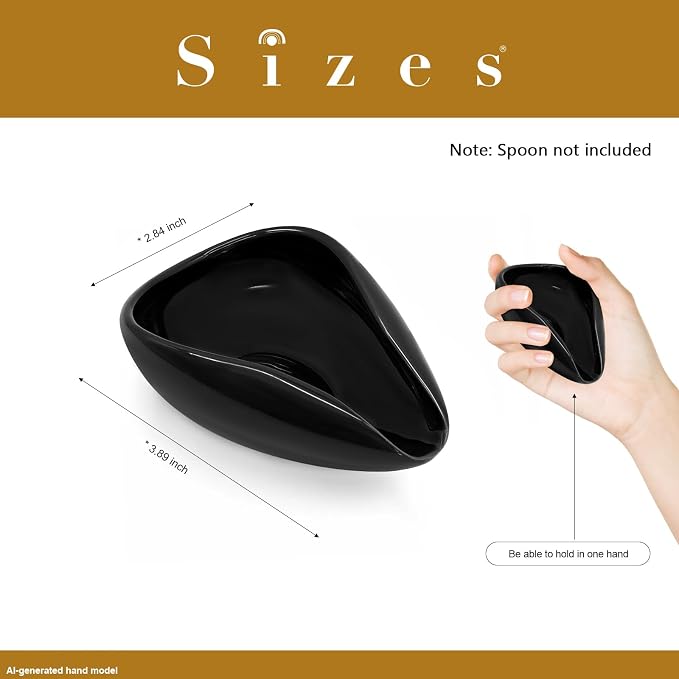 Ceramic Coffee Spoon Rest, Small Black Coffee Spoon Holder - Image 5