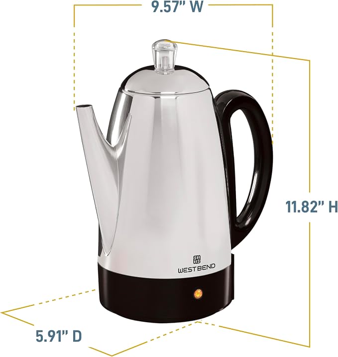 West Bend Electric Percolator Classic Style Coffee Maker - Image 2
