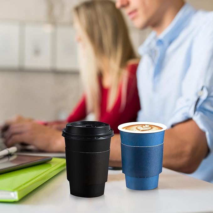 SIUQ 100 Pack 12 oz Disposable Coffee Cups - Image 4