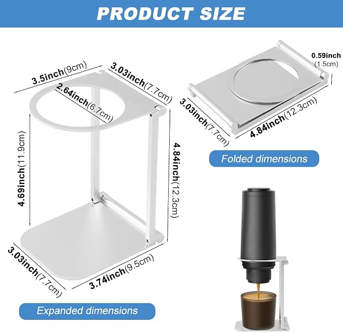 Pour Over Coffee Dripper Stand, Foldable Metal Travel and Camping Gadgets - Image 2