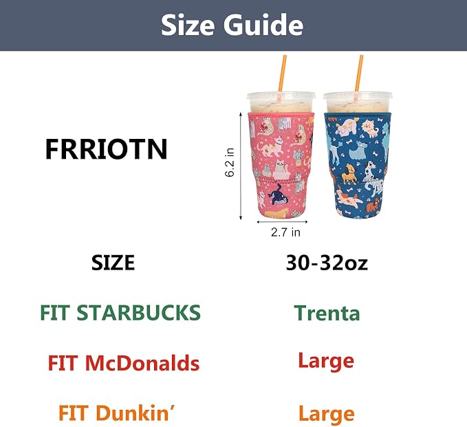2 Pack Reusable Iced Coffee Sleeves - Image 2